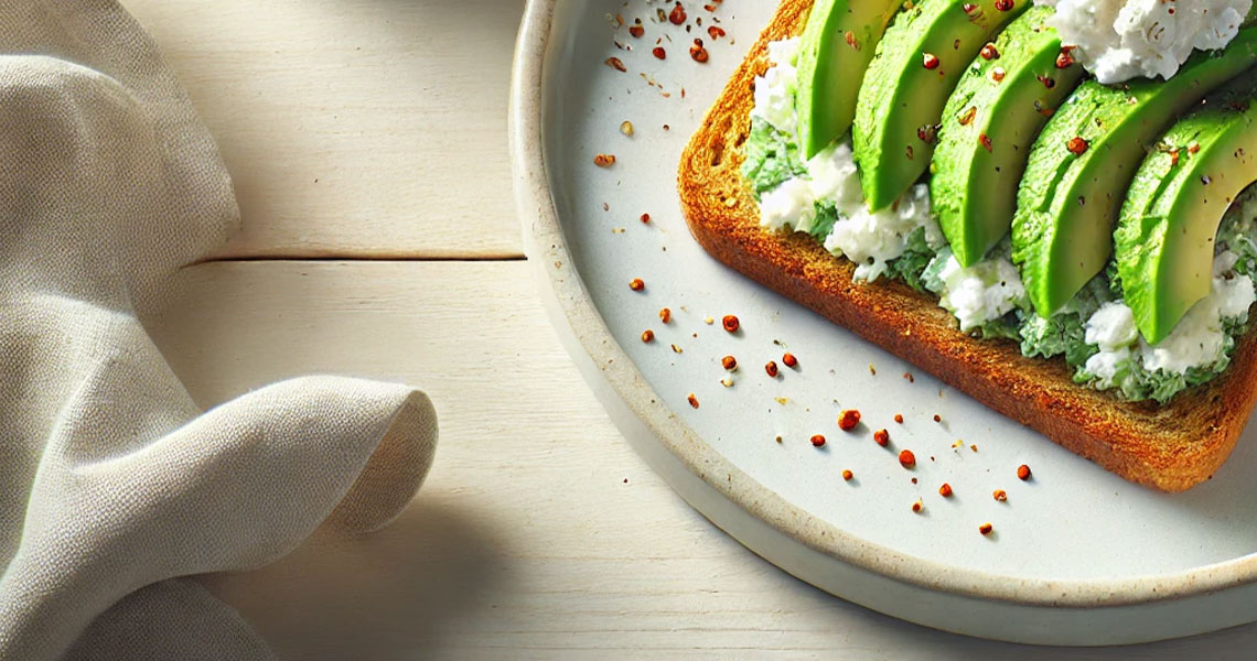 Avocado & Cottage Cheese Toast (200 kcal)